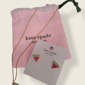Watermelon necklace and earrings